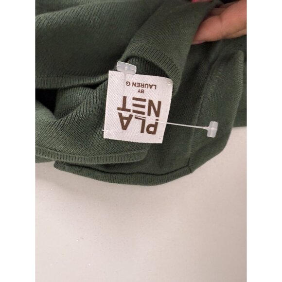 Planet by Lauren G one Size Green Tunic Knit Sweater Minimalist Lagenlook - Picture 10 of 10